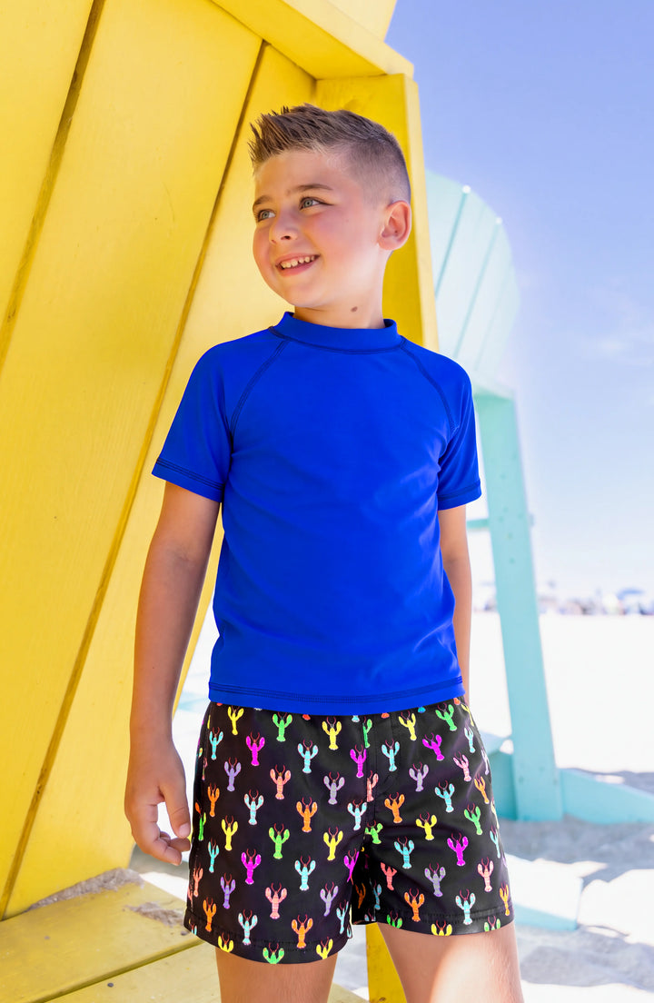 Dylan Boys Multicolor Lobster Print Board Shorts