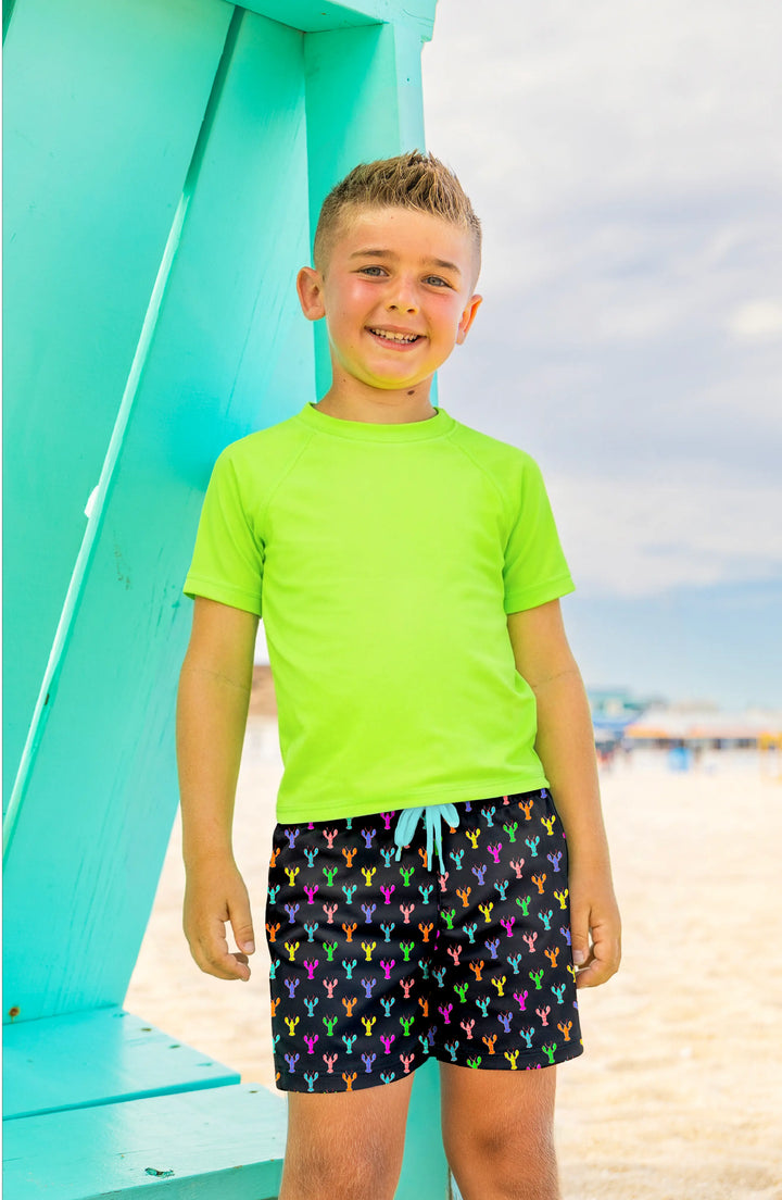 Dylan Boys Multicolor Lobster Print Board Shorts