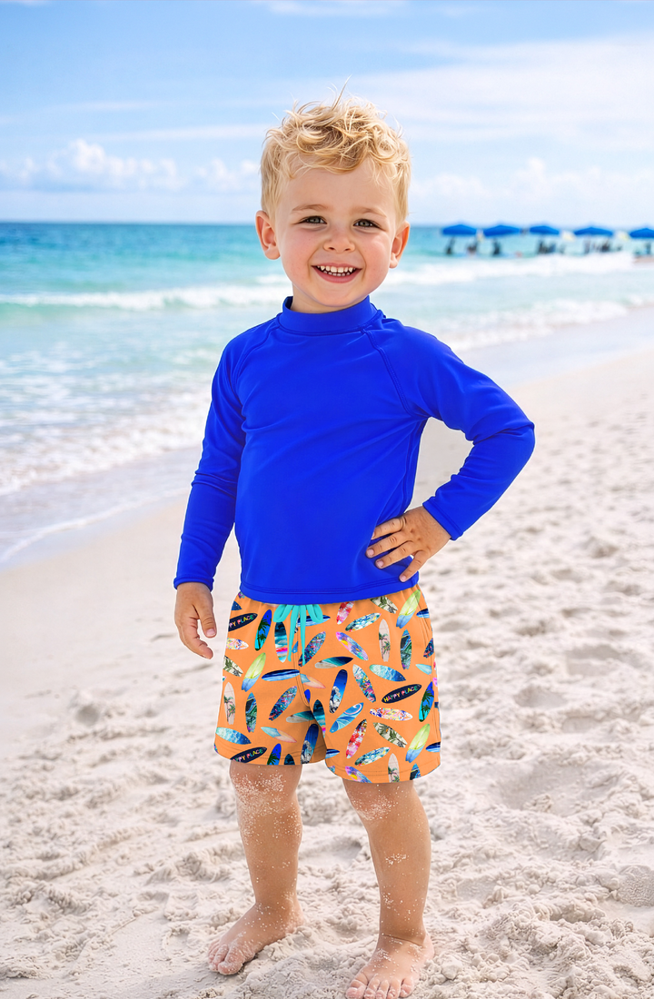 Dylan Boys Surfboard Print Board Shorts