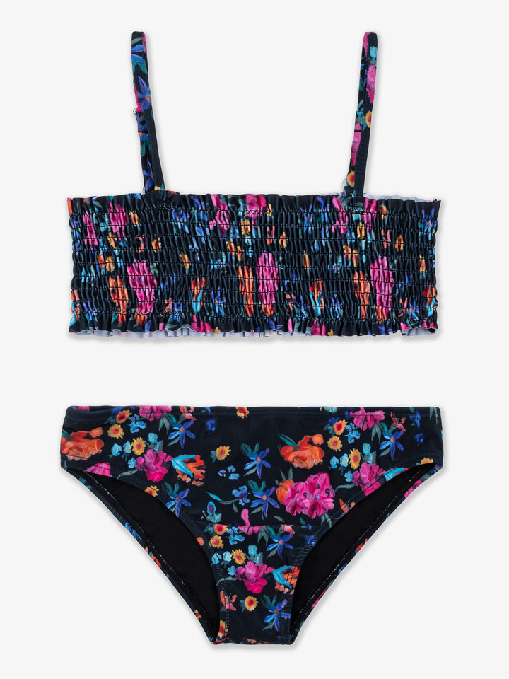 girls floral smocked bikini swimsuit