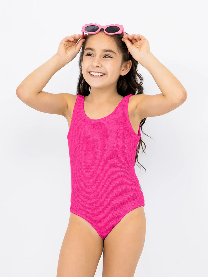 Ester Crinkle One Piece Swimsuit - Fuchsia
