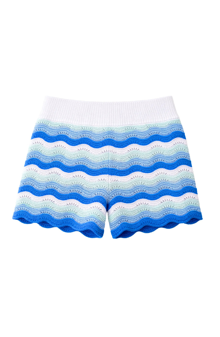 Eliora Crochet Knit Short - Blue