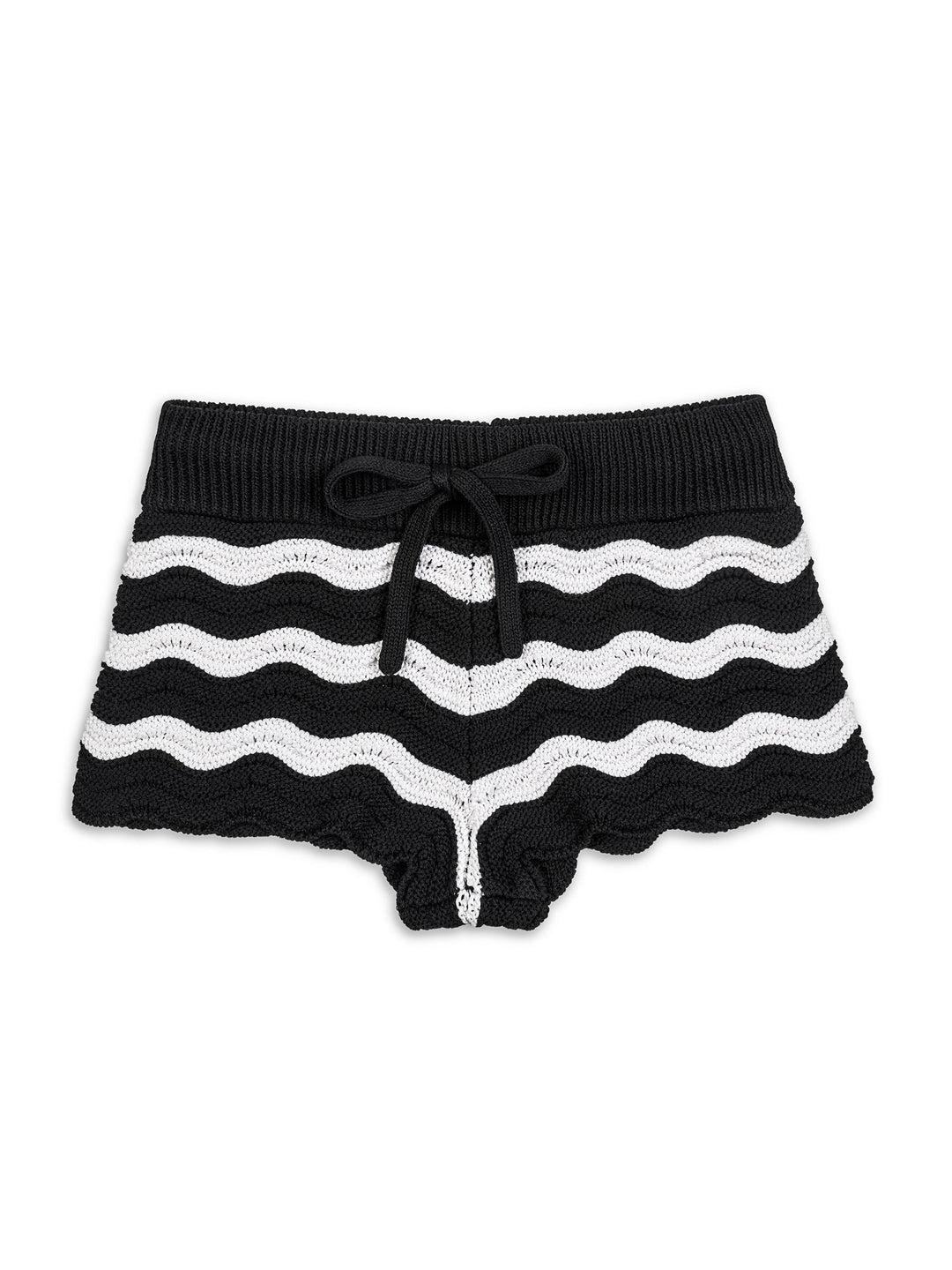Eliora Crochet Knit Short - Black and White
