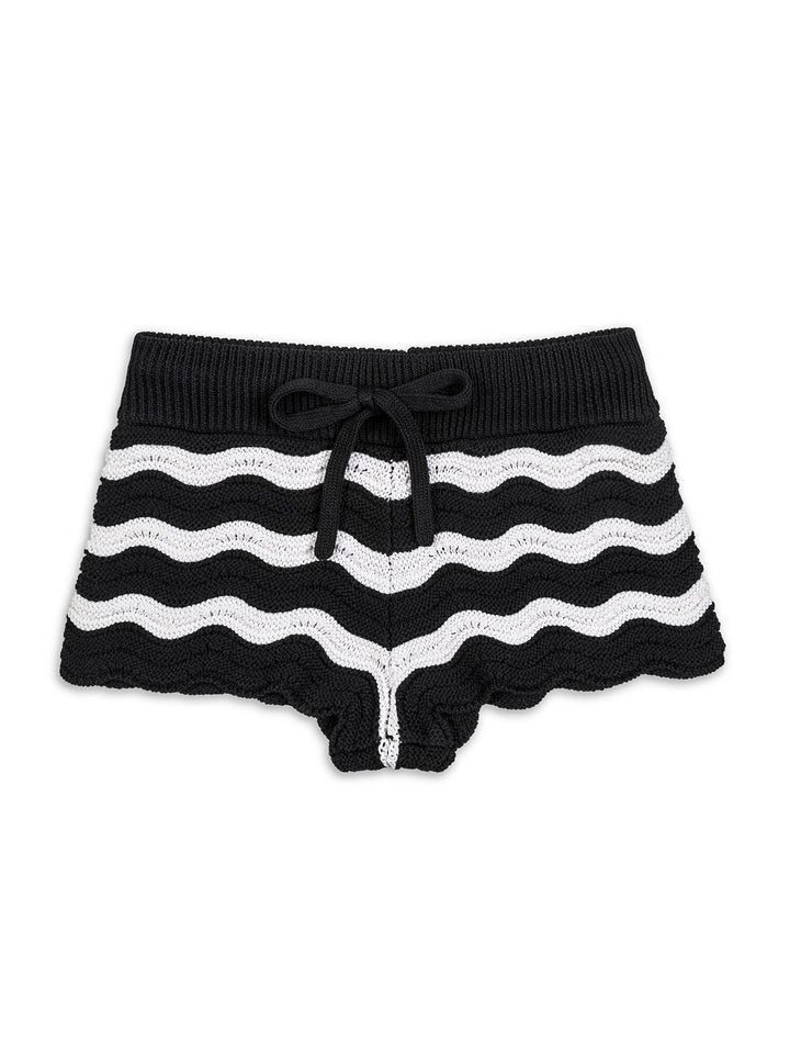 Eliora Crochet Knit Short - Black and White