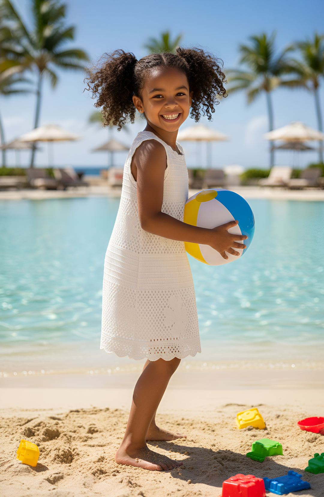 Emmi Floral Crochet Swim Coverup - White