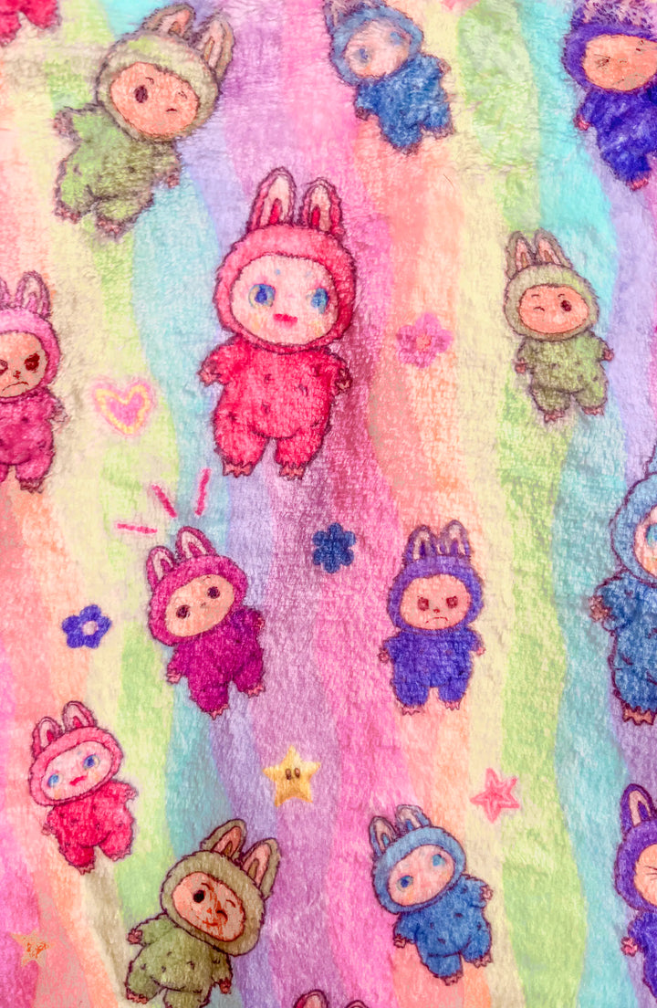 fuzzy doll plush printed fabric