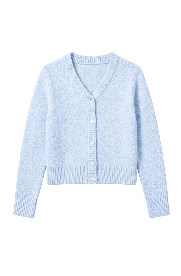 Gracie V-Neck Cardigan Sweater - Light Blue