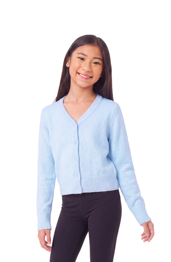Gracie V-Neck Cardigan Sweater - Light Blue