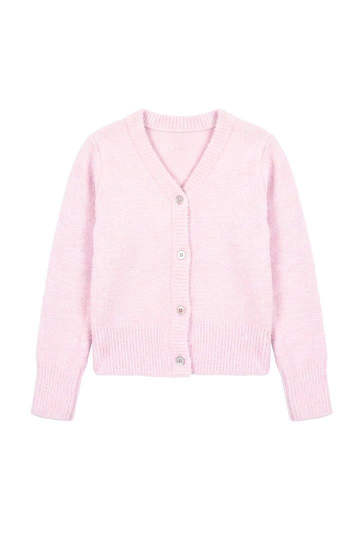 Gracie V-neck Cardigan Sweater - Pink
