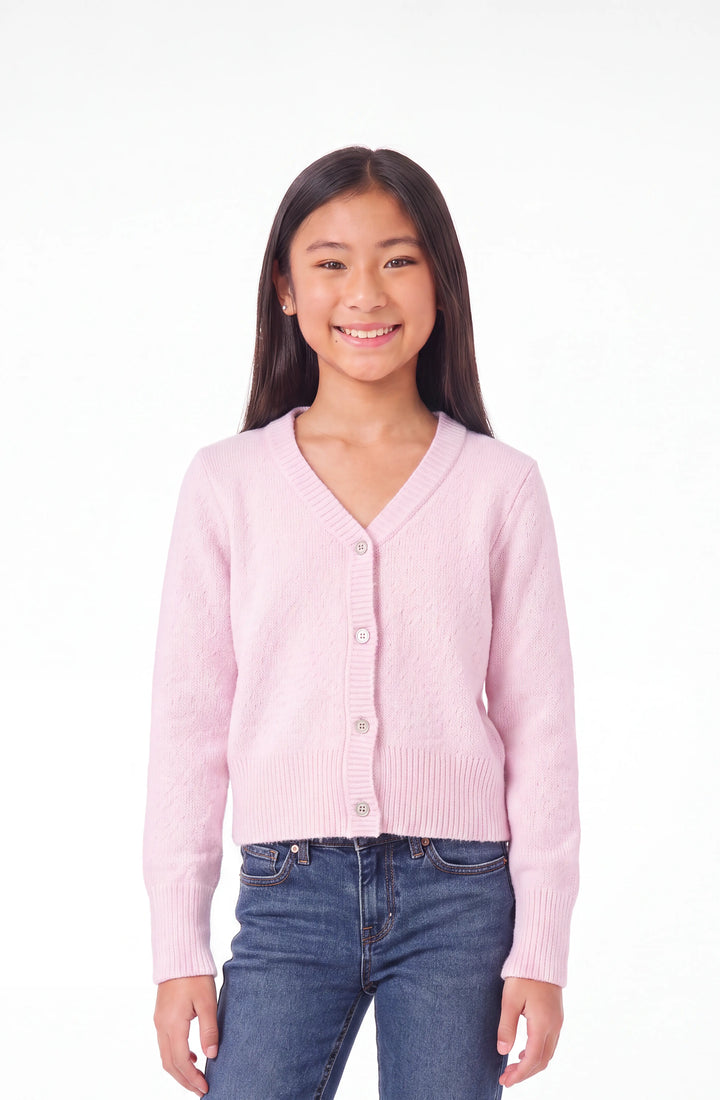 Gracie V-neck Cardigan Sweater - Pink