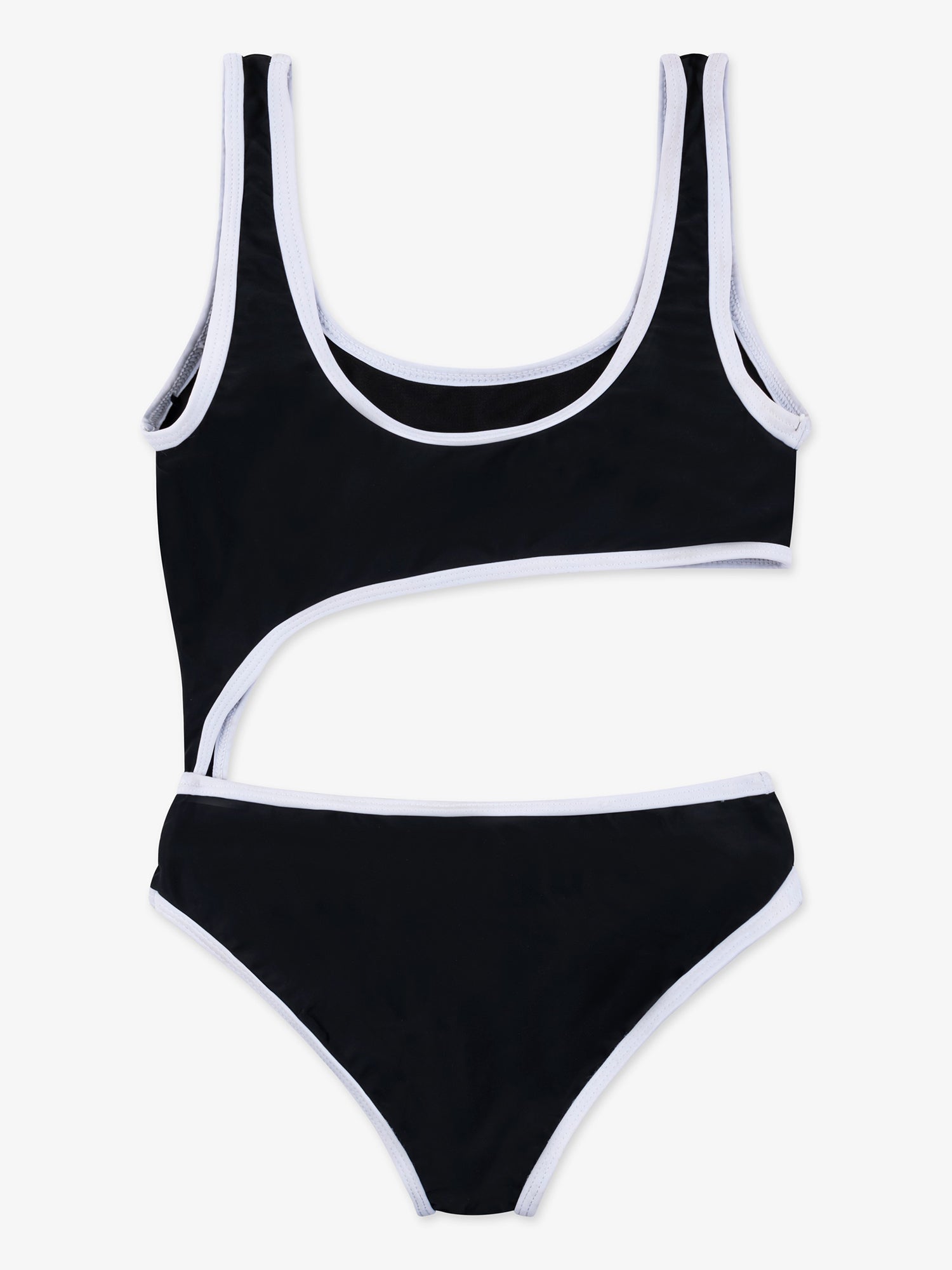 ISABELLA- One Side Cut Trimmed One Piece Swimsuit