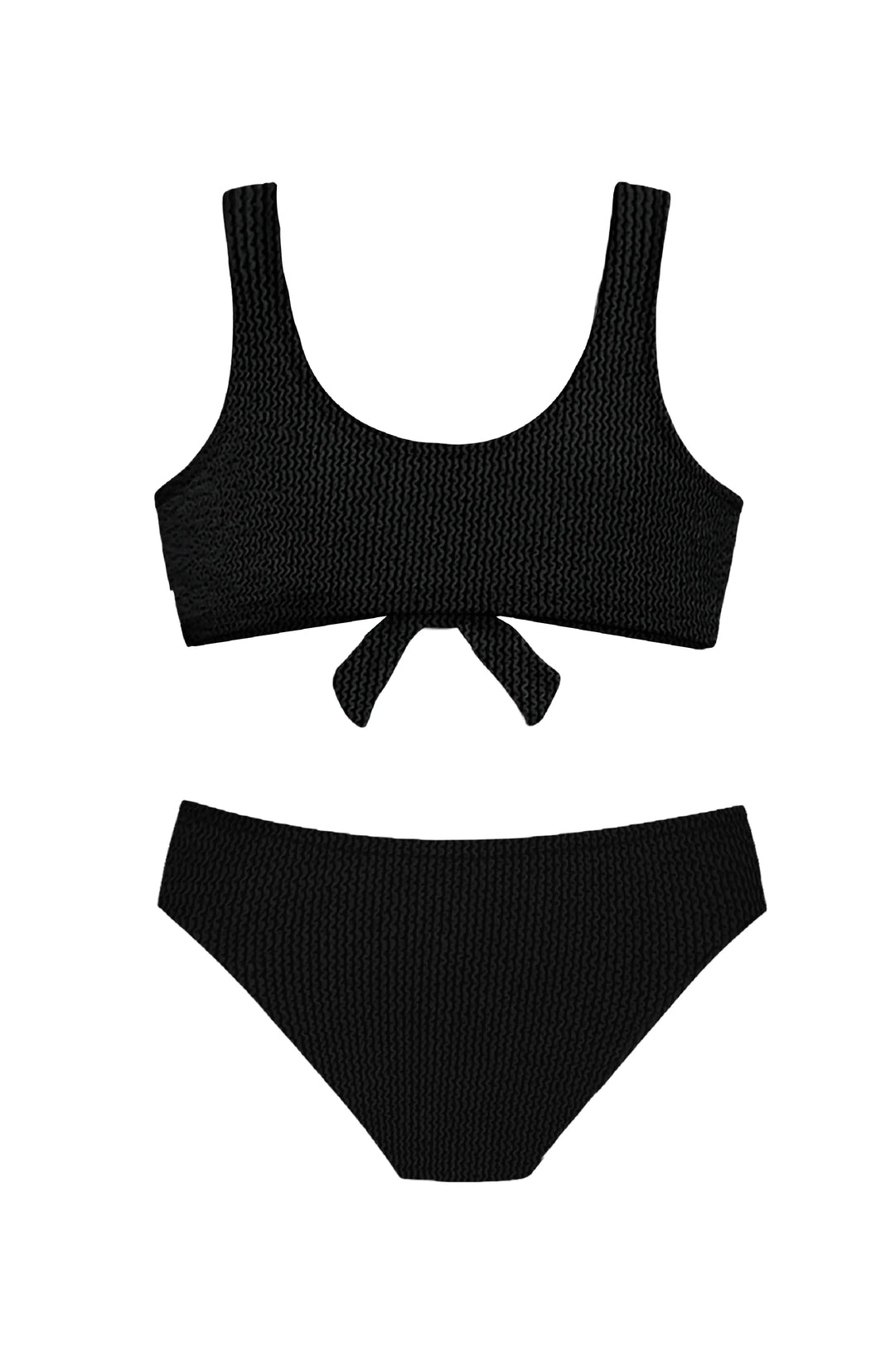 Izy Crinkle Tie Bikini Swimsuit - Black