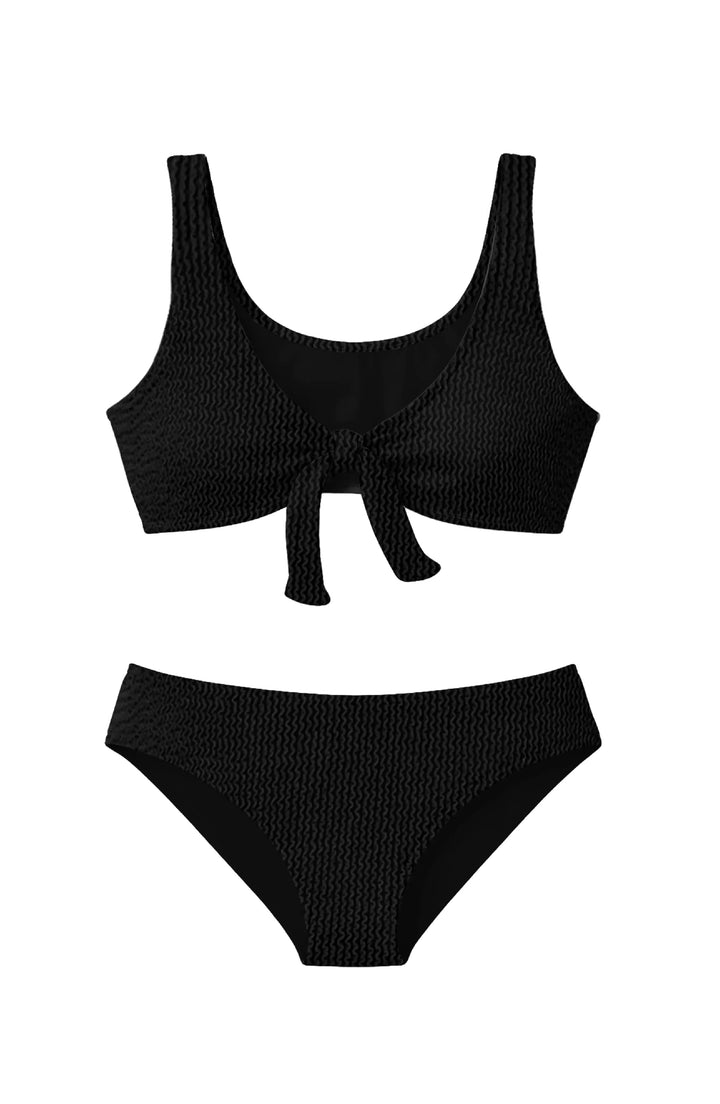 Izy Crinkle Tie Bikini Swimsuit - Black