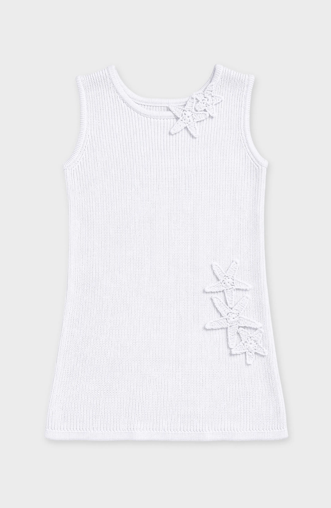 Jada Starfish Knit Summer Shift Dress - White