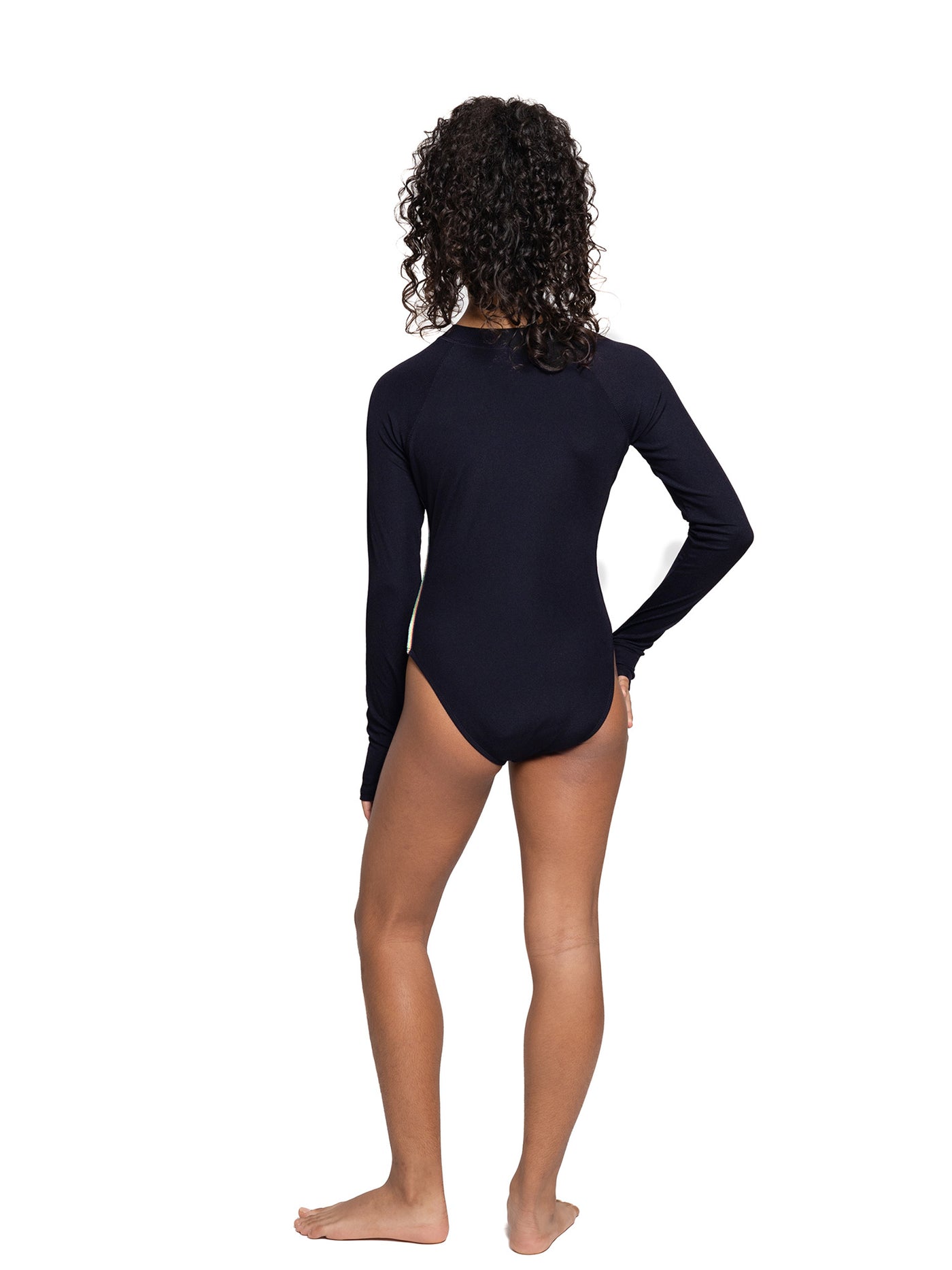 KATINKA - Ribbed Long Sleeve Zip-up Swimsuit | Limeapple