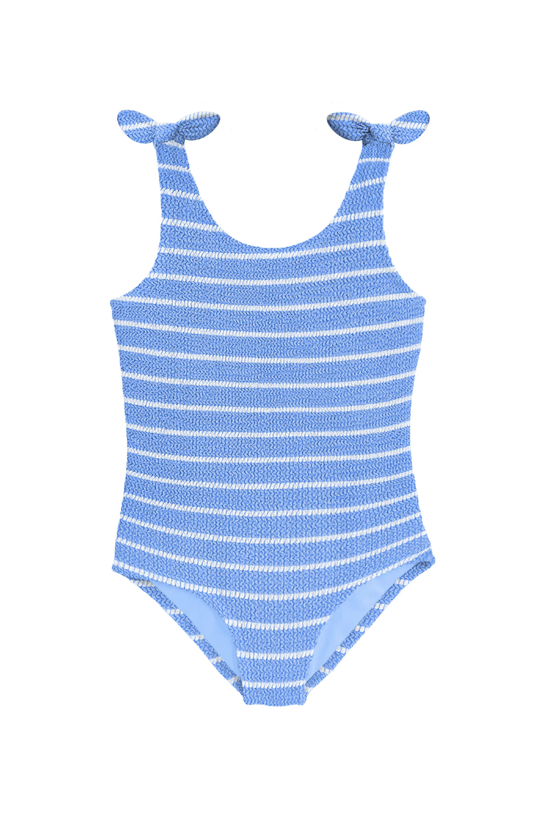 Kaya Crinkle Bow Tie One Piece - Blue Stripe