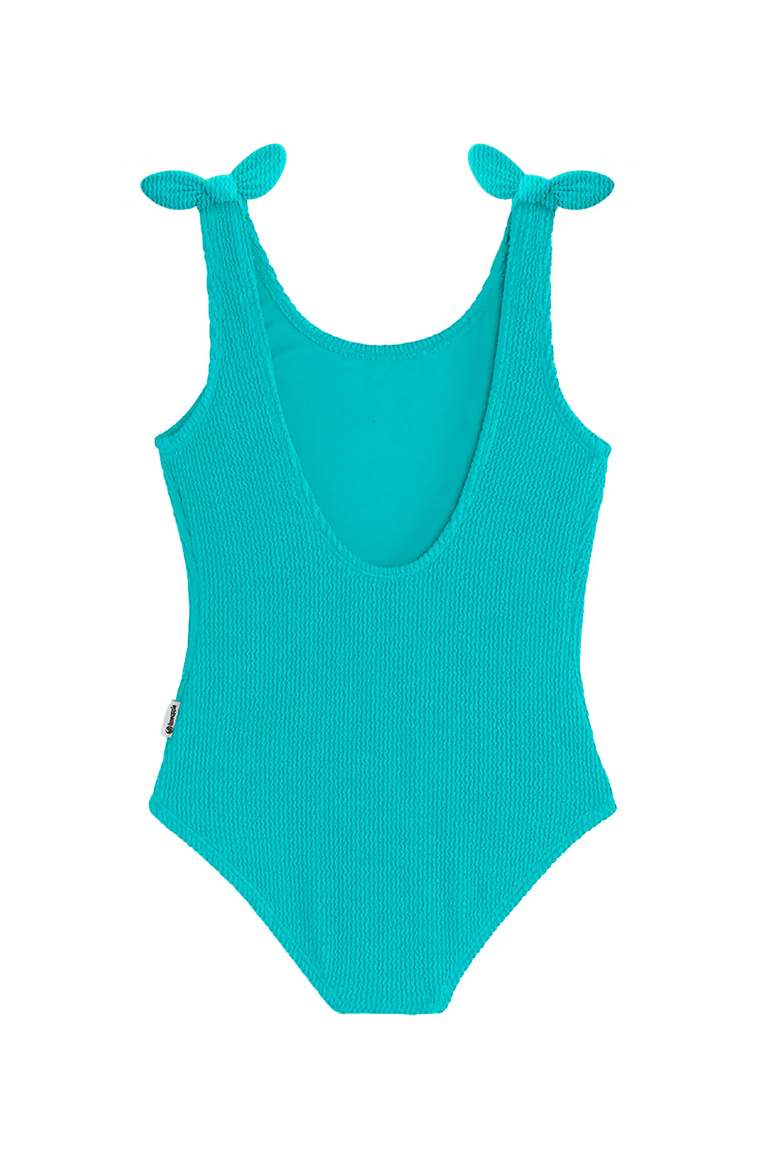 Kaya Crinkle Bow Tie One Piece - Turquoise