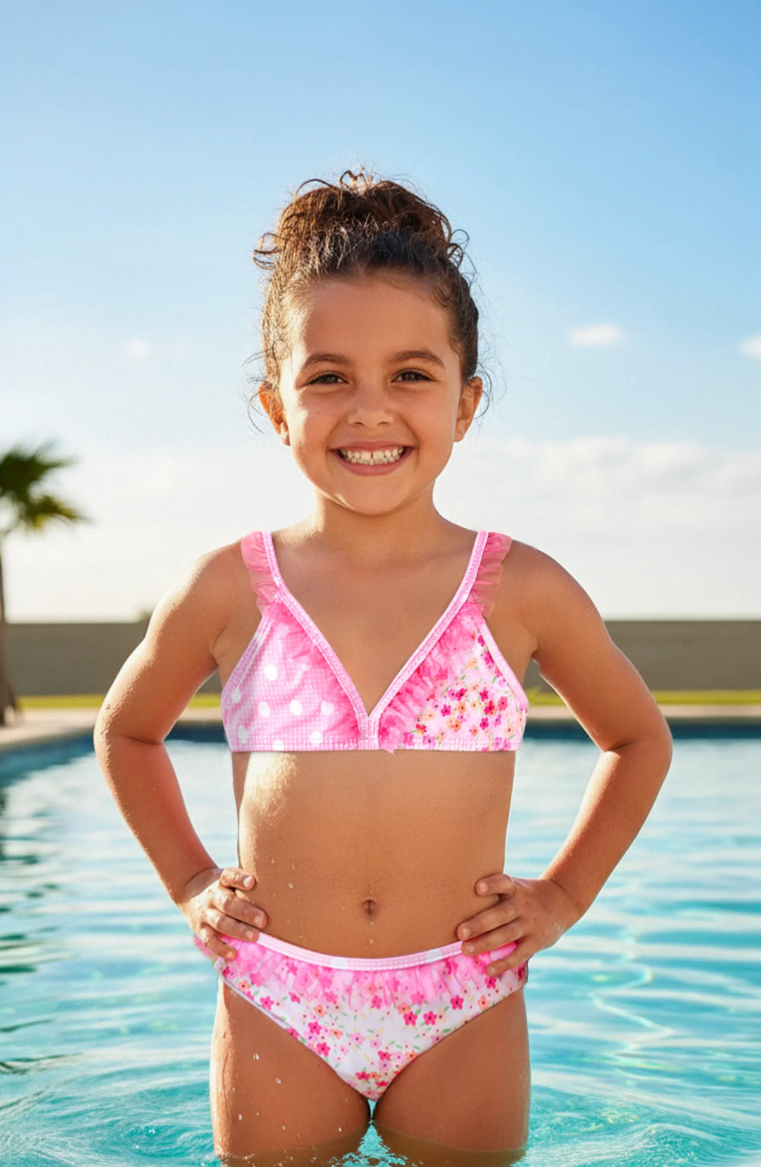 Krista Ruffle Floral Printed Bikini Swimsuit
