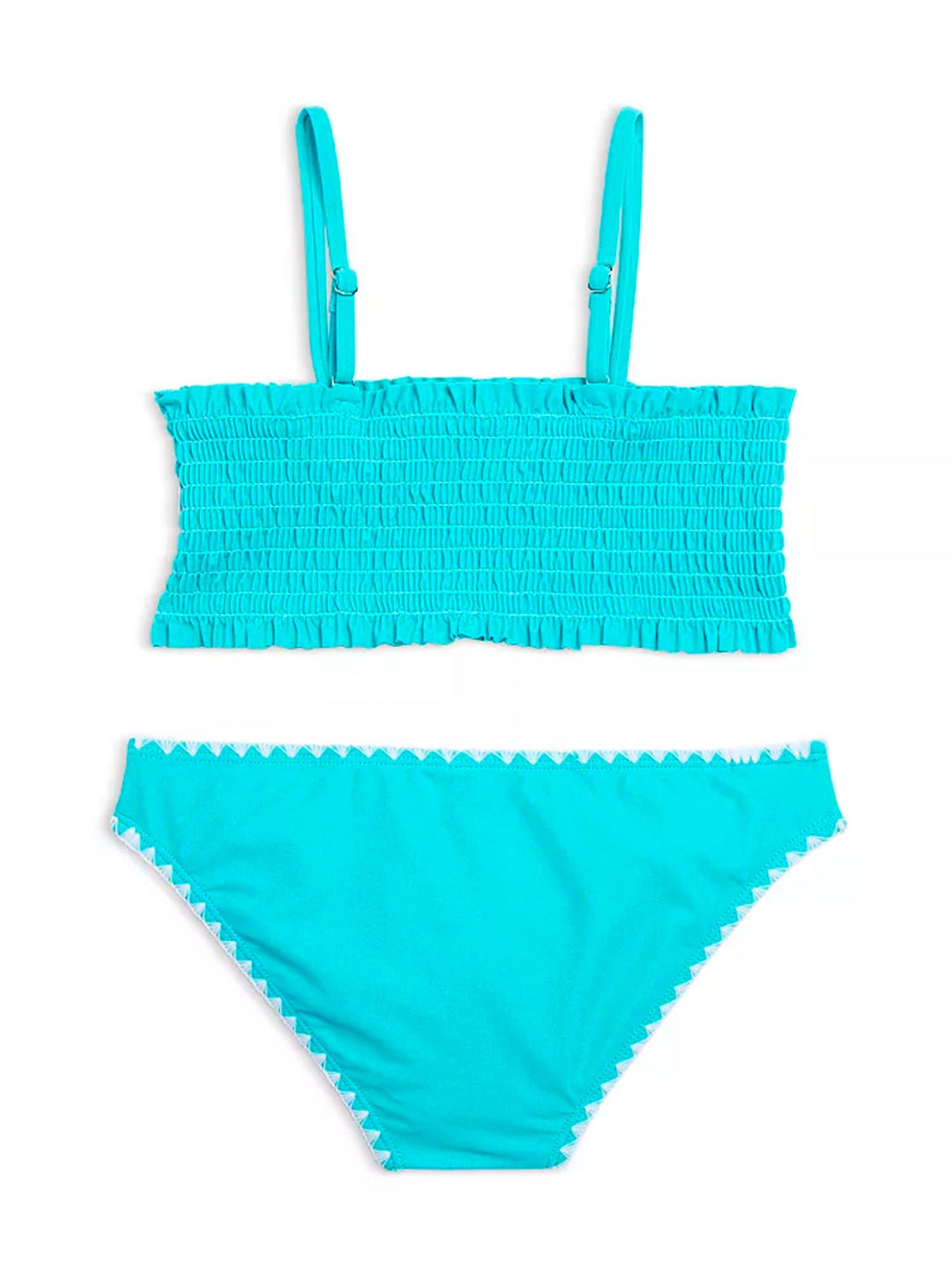 girls turquoise smocked bikini swimsuit