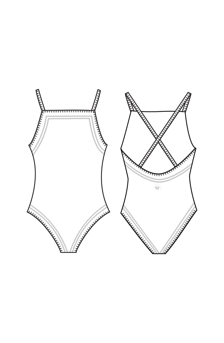 Leni Embroidered Trim One Piece Swimsuit - White