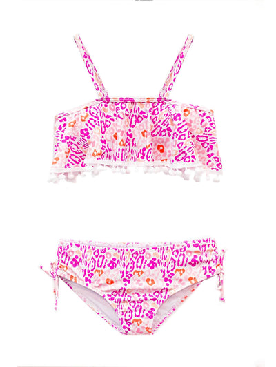 Lira - Pink Leopard Ruffle Bikini | Limeapple