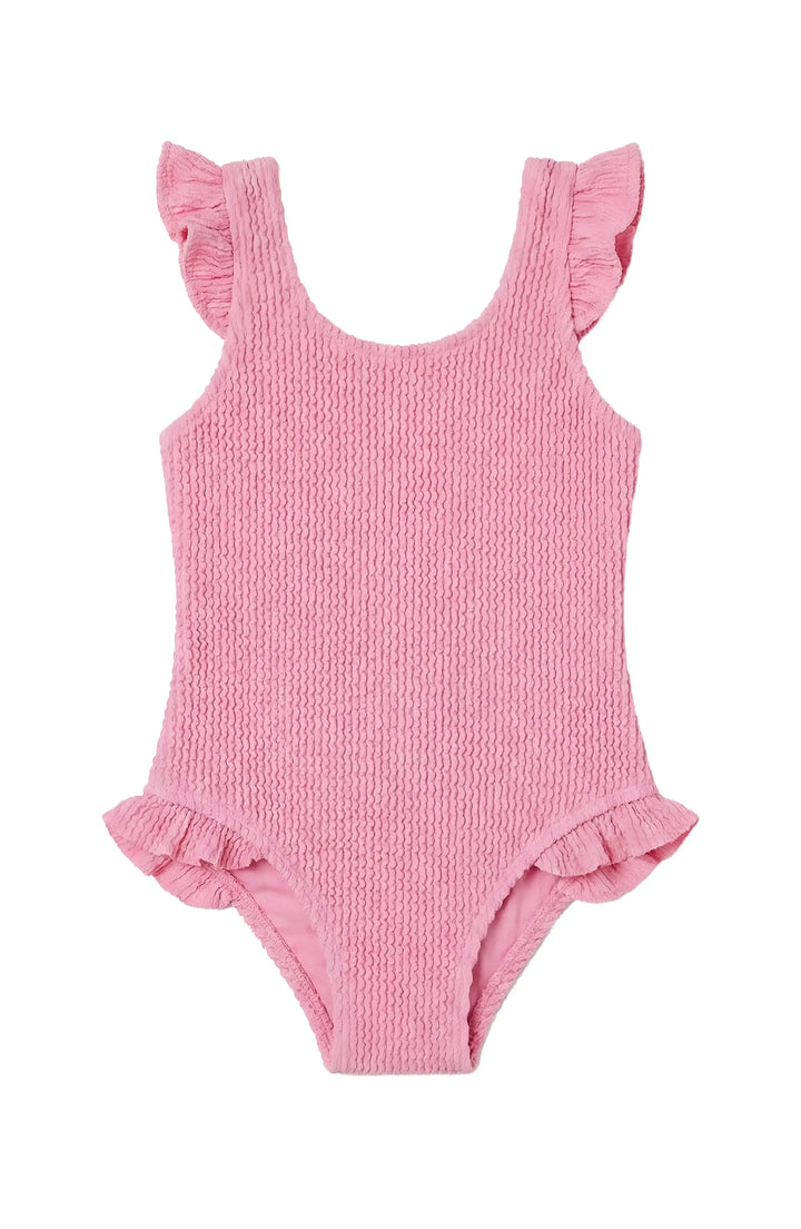 Lulu Toddler Crinkle Ruffle One Piece - Candy Pink