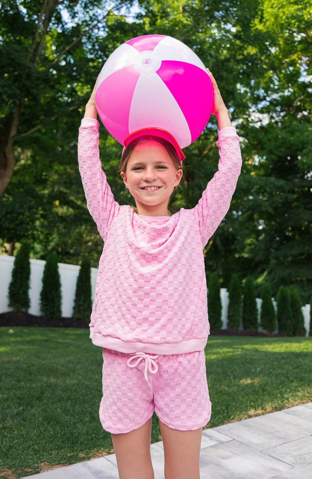 Girls Terry Pink Shorts Limeapple Swim