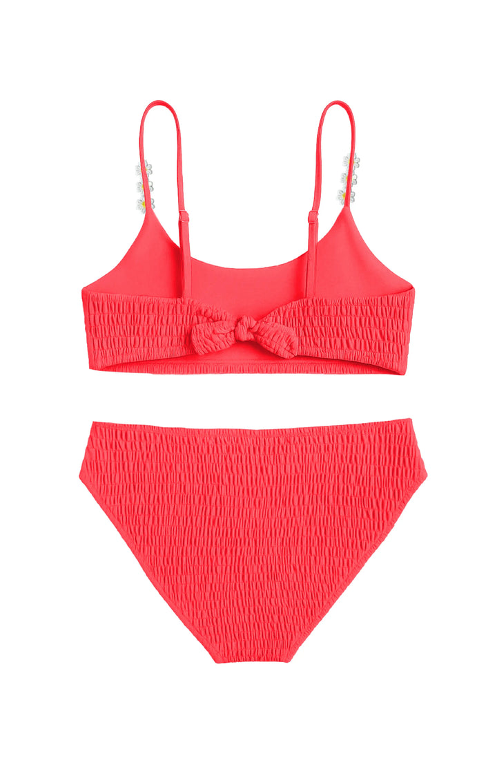 Nova Smocked Two Piece Swimsuit - Coral