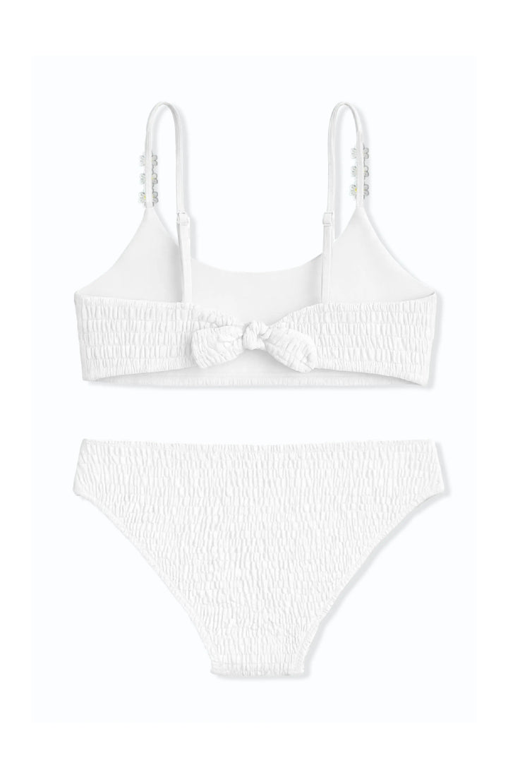 Nova Smocked Two Piece Swimsuit - White