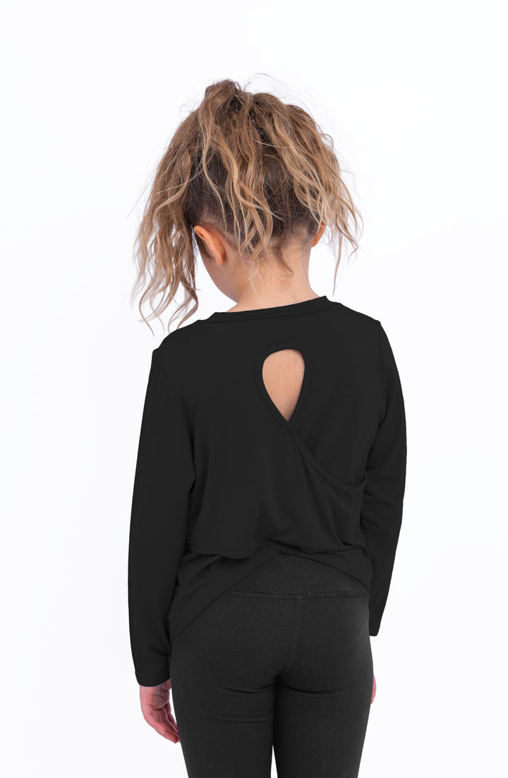 Oakley - Crisscross Back Keyhole Long Sleeve Top - Black