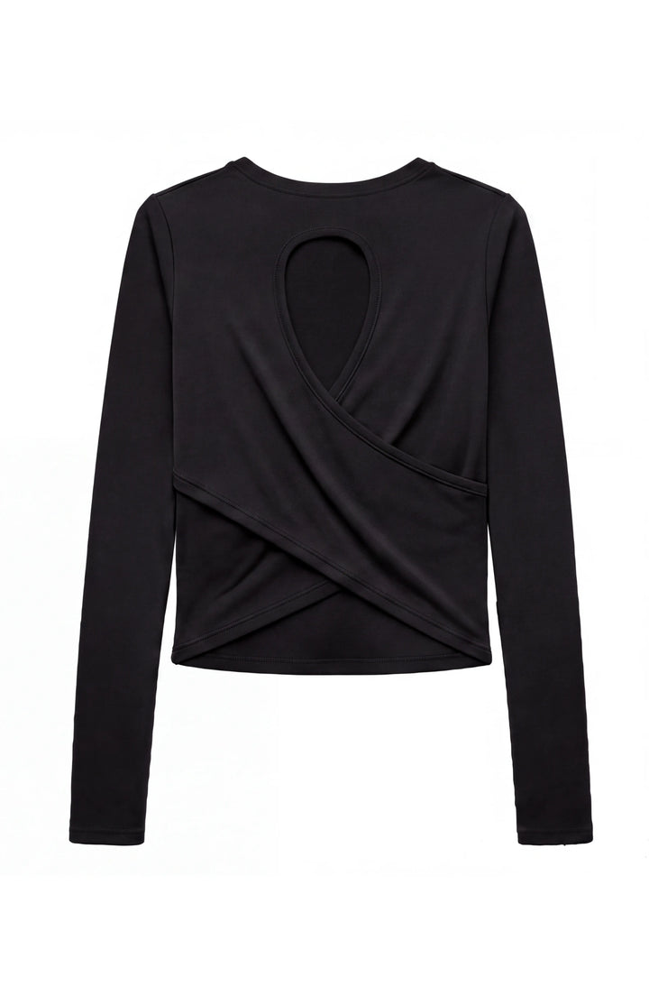Oakley - Crisscross Back Keyhole Long Sleeve Top - Black