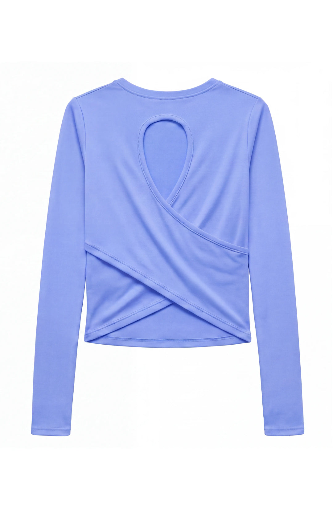 Oakley -  Crisscross Back Keyhole Long Sleeve Top - Periwinkle