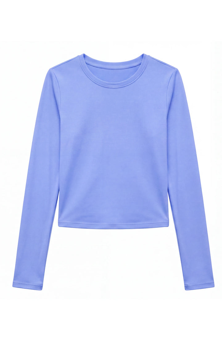 Oakley -  Crisscross Back Keyhole Long Sleeve Top - Periwinkle