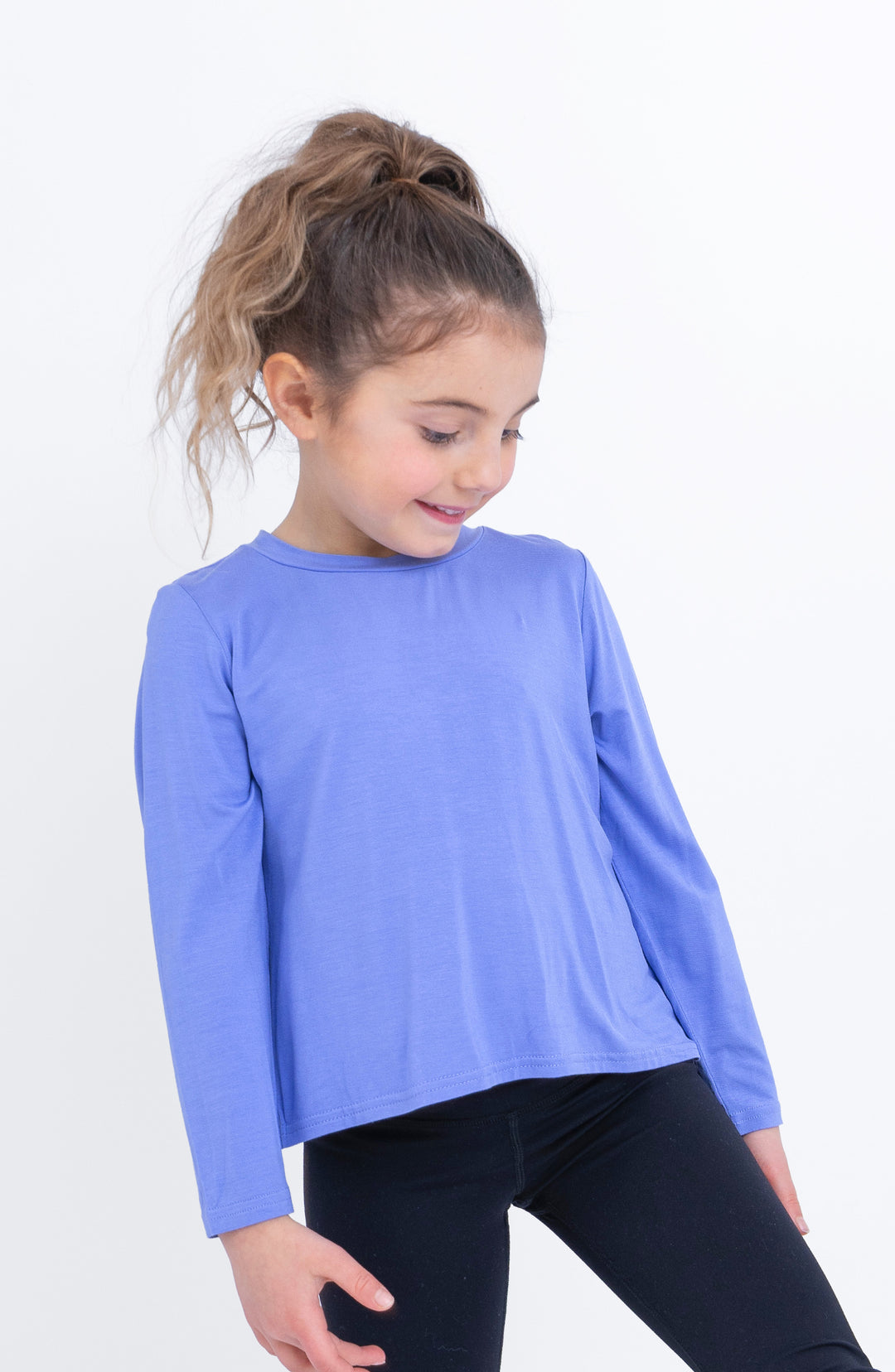 Oakley -  Crisscross Back Keyhole Long Sleeve Top - Periwinkle