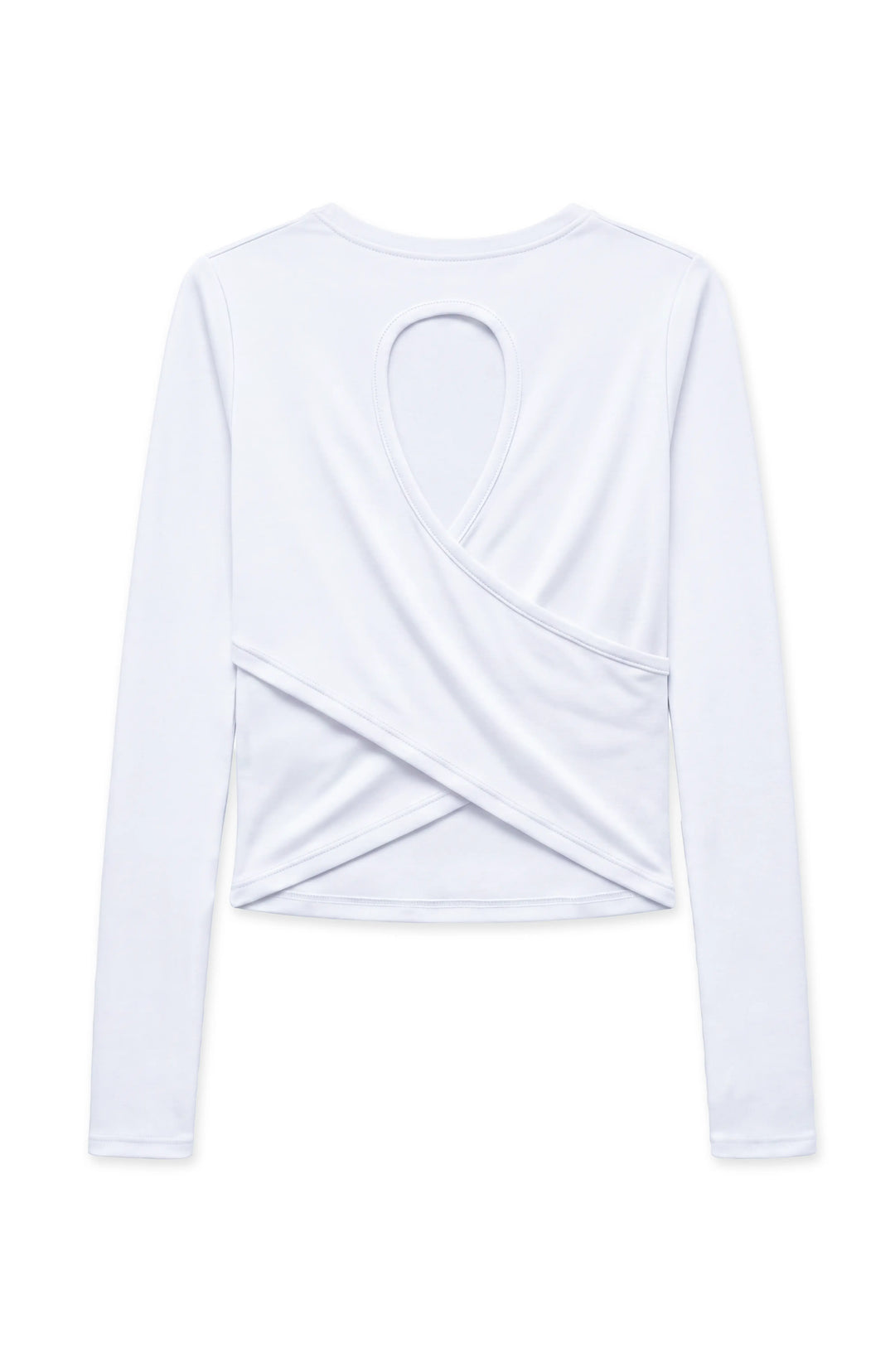 Oakley -  Crisscross Back Keyhole Long Sleeve Top - White