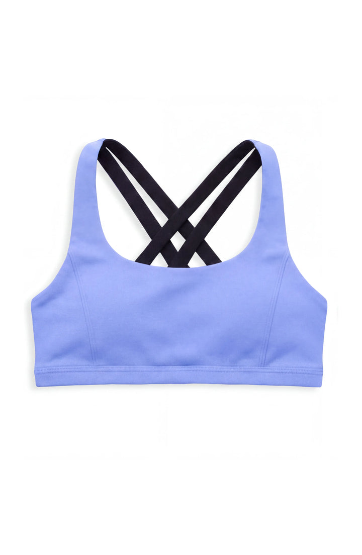 Petal- Double Strap Reversible Sports Bra - Perwinkle/Black