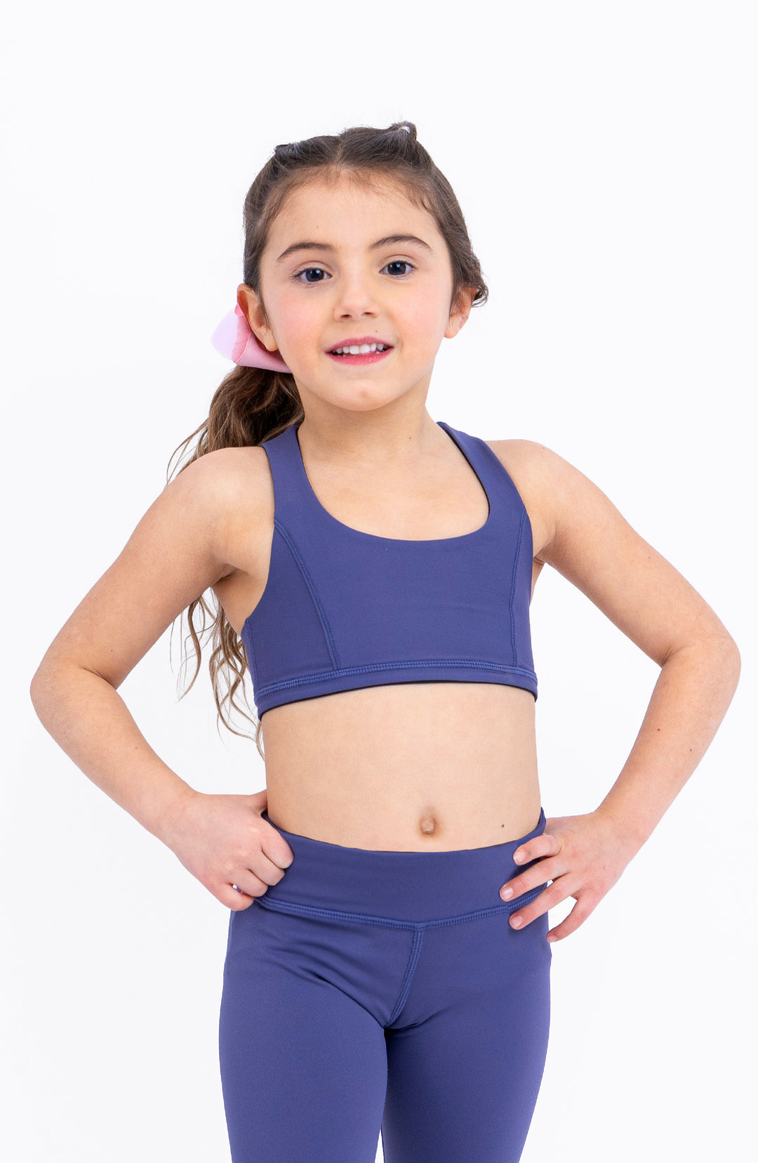 Petal- Double Strap Reversible Sports Bra - Perwinkle/Black