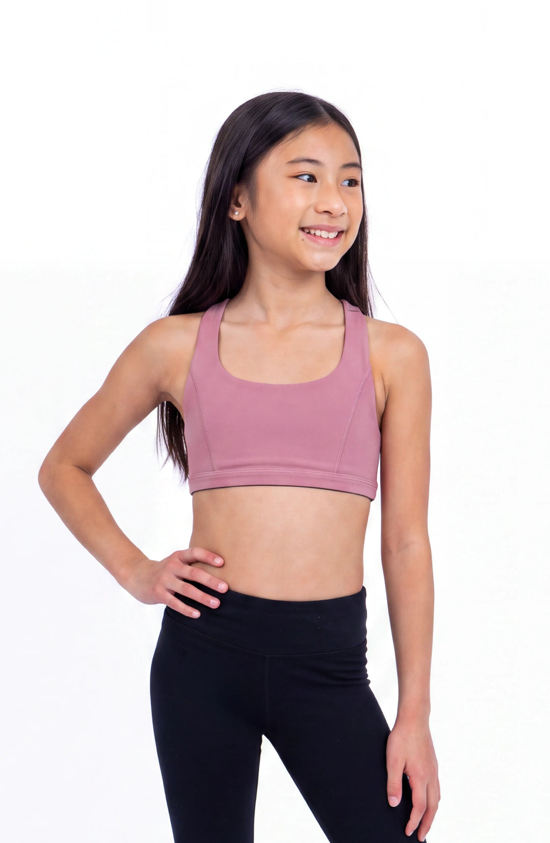 Petal - Double Strap Reversible Sports Bra - Rose/Black