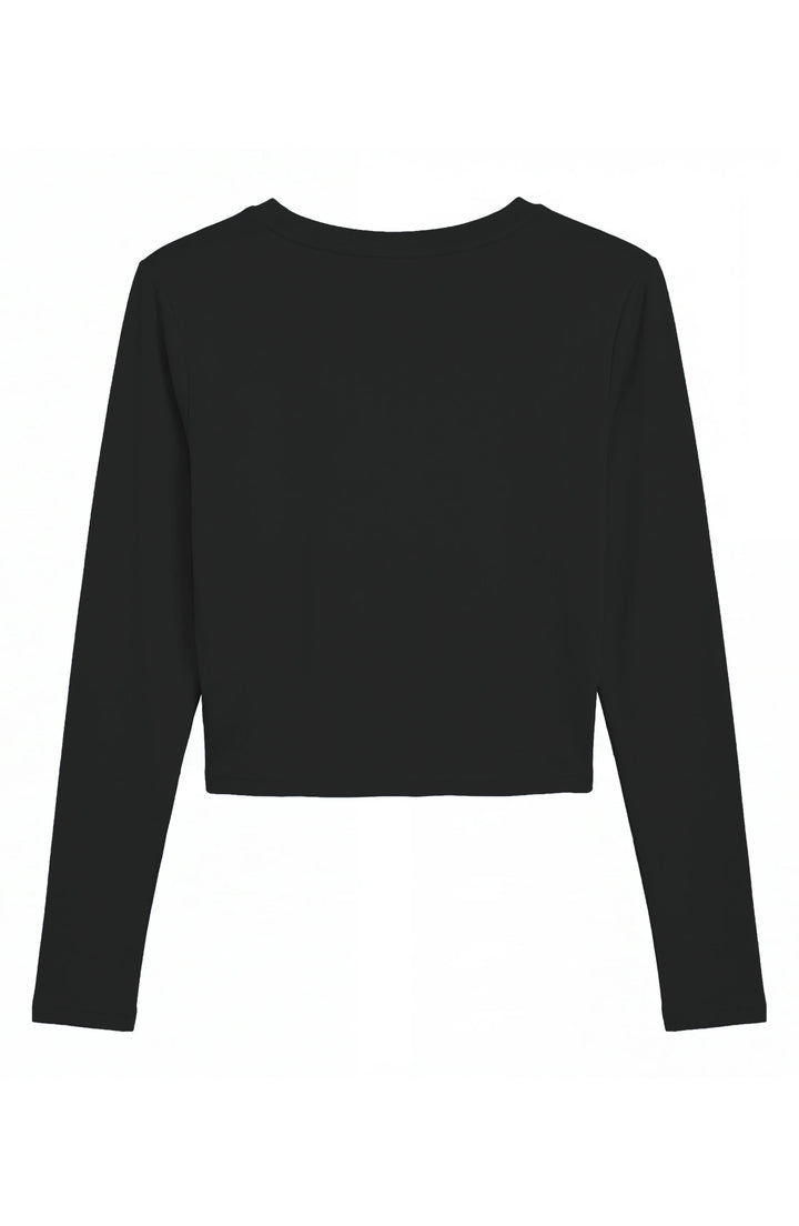 Pixie -  Ruched Long Sleeve Top - Black