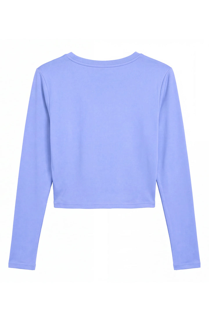Pixie -  Ruched Long Sleeve Top - Periwinkle