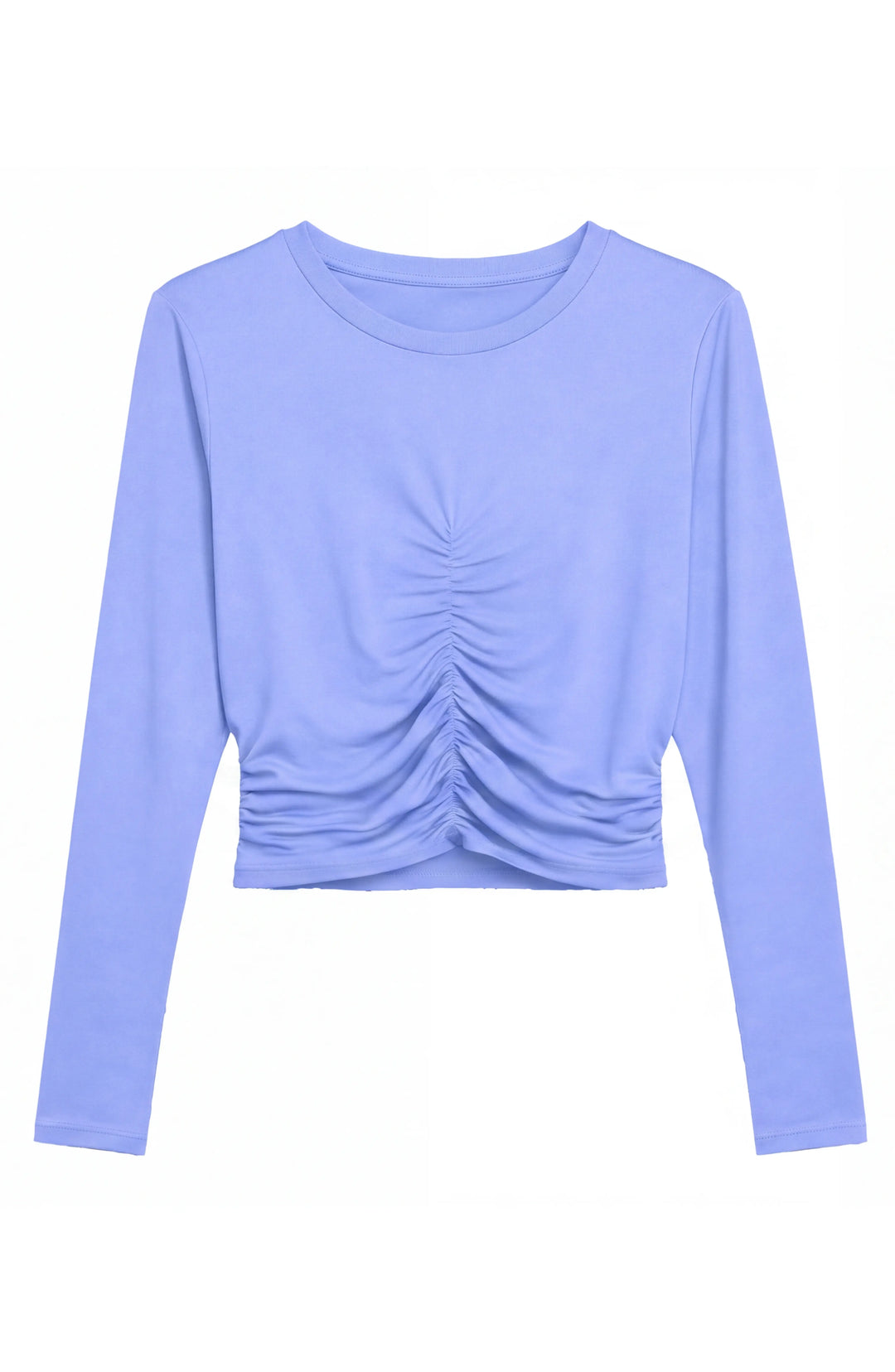 Pixie -  Ruched Long Sleeve Top - Periwinkle