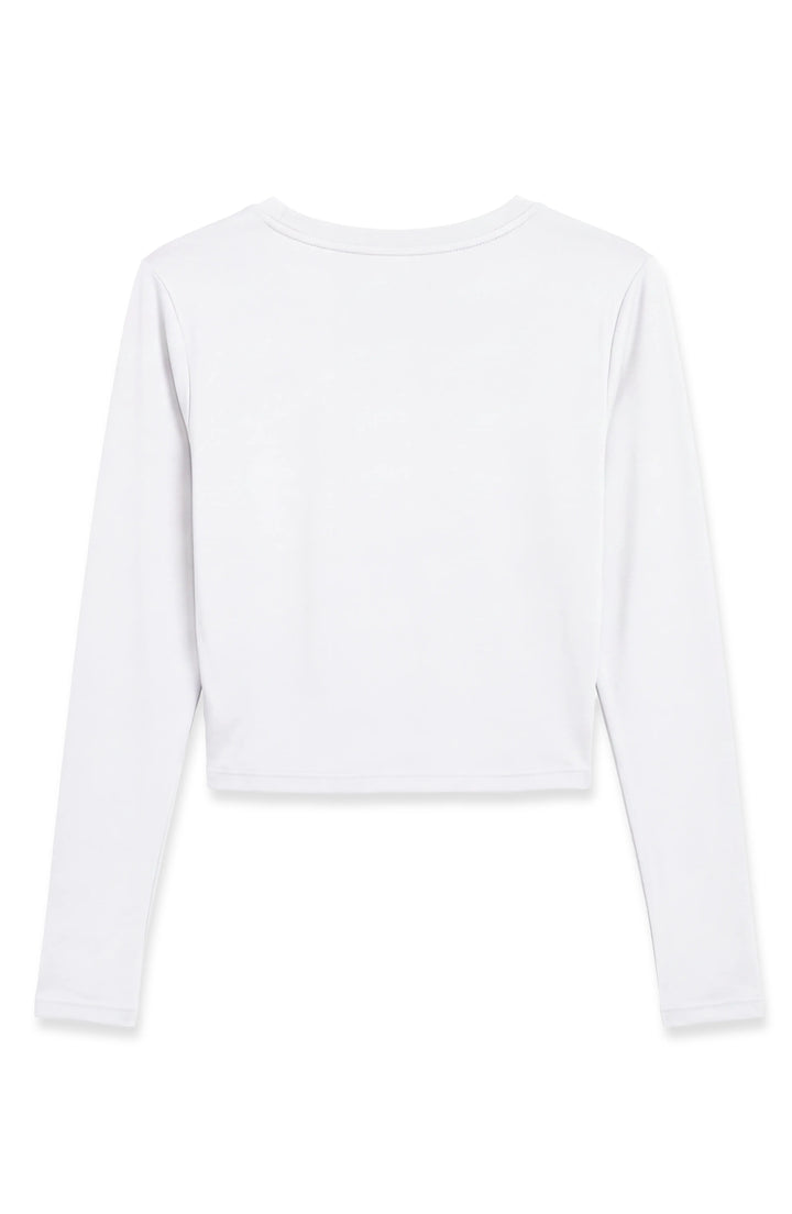Pixie -  Ruched Long Sleeve Top - White
