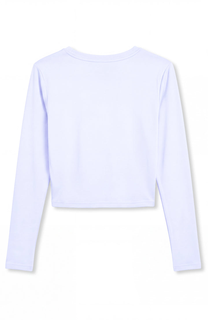 Pixie -  Ruched Long Sleeve Top - White