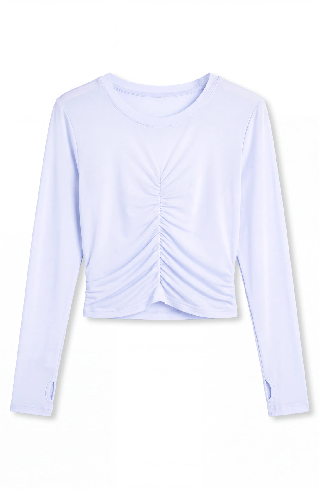 Pixie -  Ruched Long Sleeve Top - White