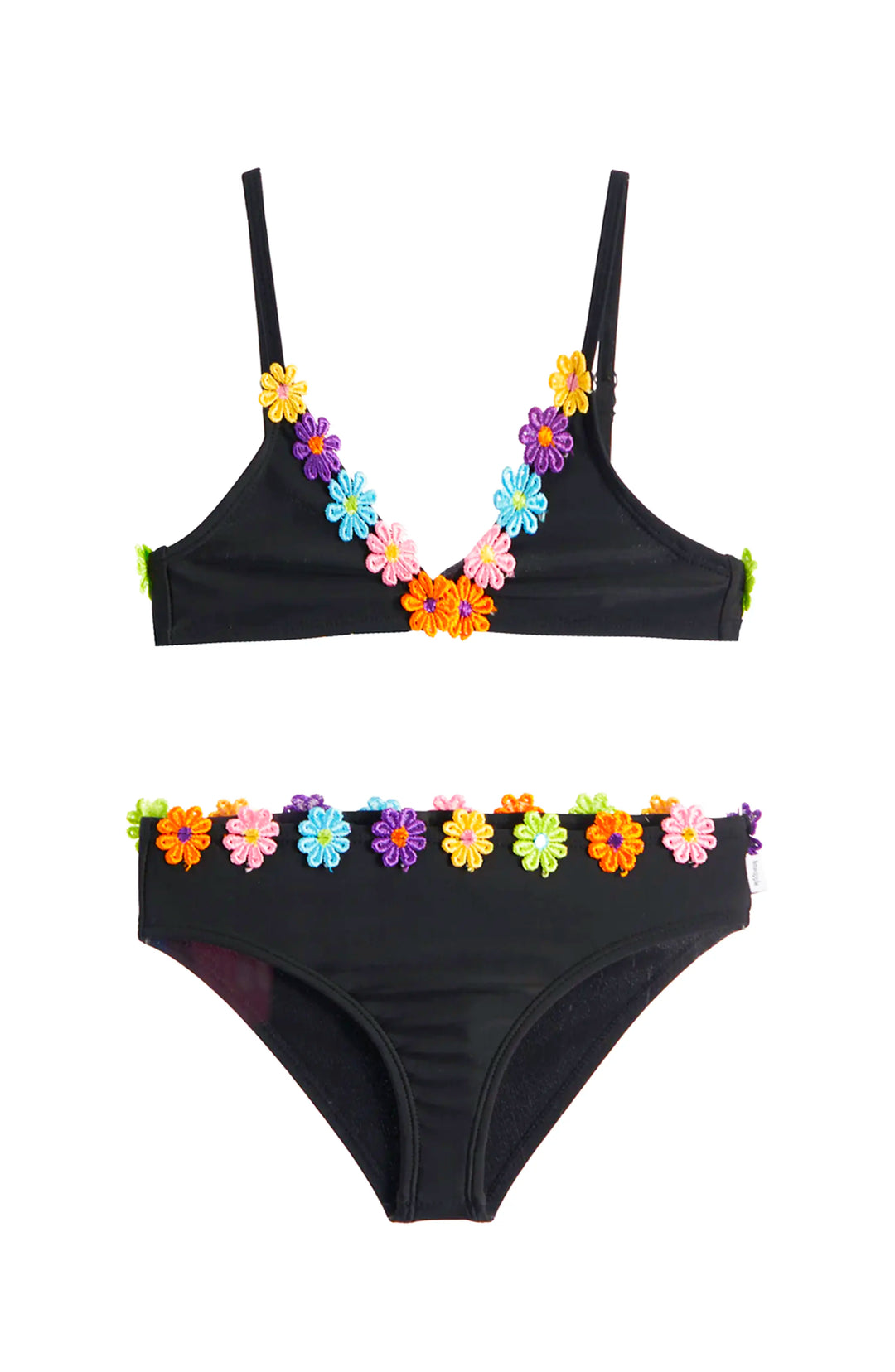 Poppy Floral Trim Bikini Swimsuit