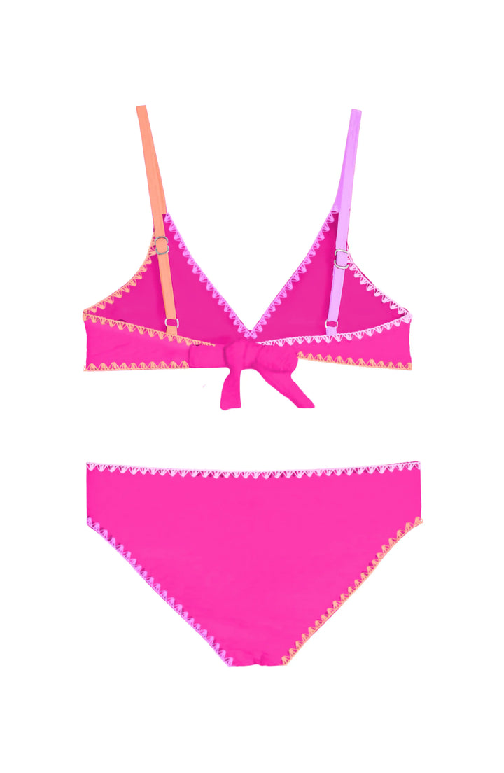 Rani Embroidered Bikini Swimsuit - Fuchsia