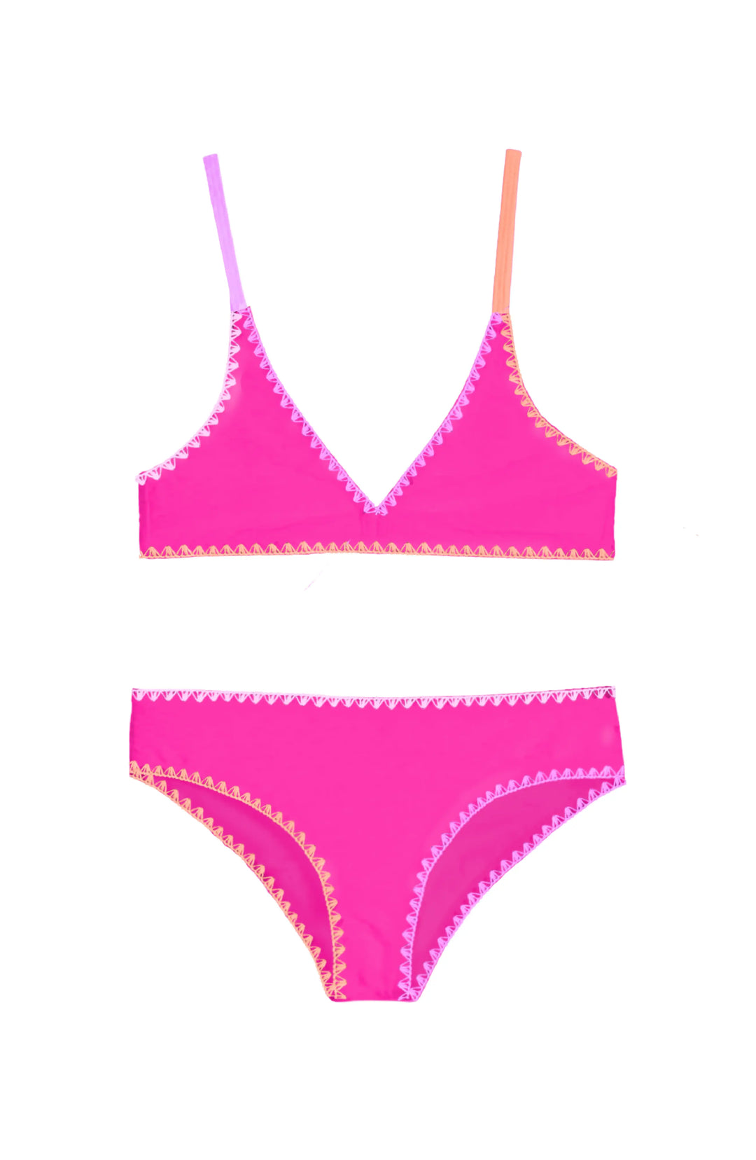 Rani Embroidered Bikini Swimsuit - Fuchsia
