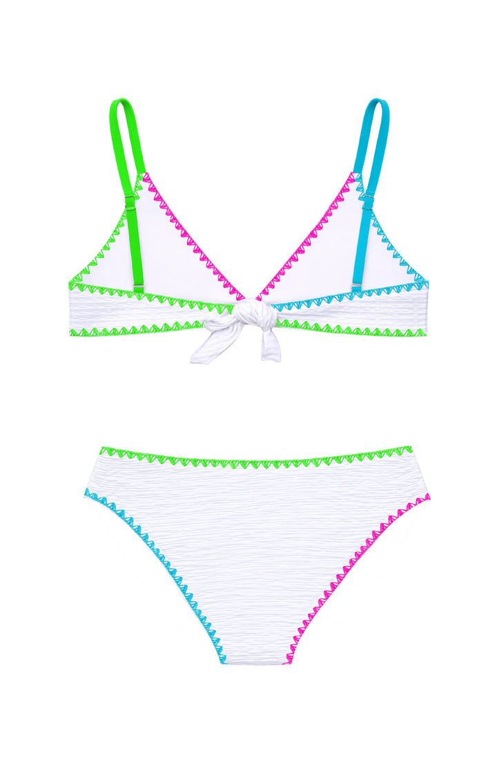 Rani Embroidered Bikini Swimsuit - White