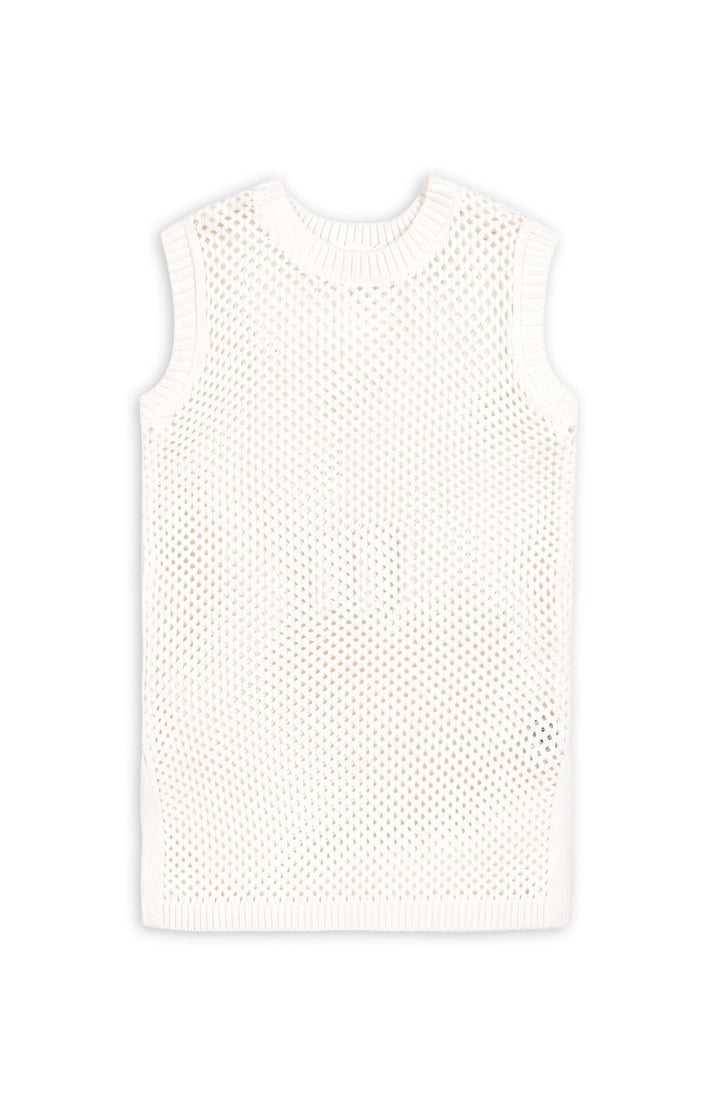 Reina Crochet Knit Cover-up Dress - White