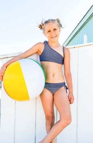 Rina Glitter Asymmetrical Bikini Swimsuit